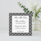 Vierkante Deco Stijl Save The Date (Staand voorkant)