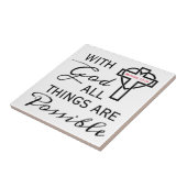 Vierkante decoratieve B&W met God Matthew-scripts Tegeltje (Zijkant)