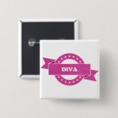 Vierkante DIVA-toets. te koop. Button 5,1 Cm (Voorkant /achterkant)