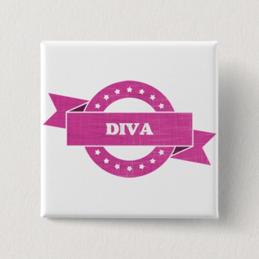 Vierkante DIVA-toets. te koop. Button 5,1 Cm (Voorkant)