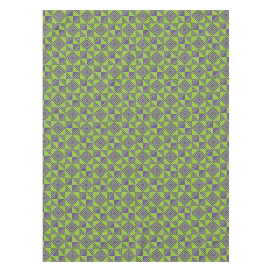 Vierkante driehoek geometrisch groen Paarse patroo Tafelkleed (Voorkant)