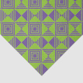 Vierkante driehoek geometrisch groen Paarse patroo Tissuepapier (Detail)