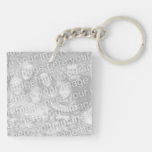 Vierkante dubbelzijdige foto-sleutelhanger | twee  sleutelhanger (Achterkant)