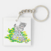 Vierkante (dubbelzijdige) Sleutelhanger/Kitje Sleutelhanger (Achterkant)