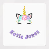 Vierkante Eenhoorn Waterdichte Naam Etiketten Labels (Design 1)