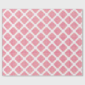 Vierkante Eindeloze Knoop in Roze en Oranje Cadeaupapier (Vlak)