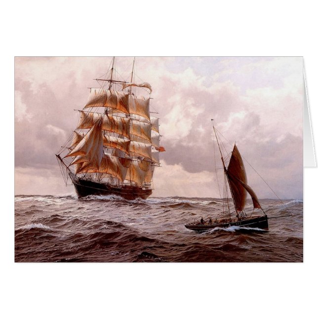 Vierkante en traditionele boot op het zee (Voorkant Horizontaal)