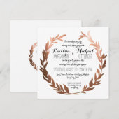 Vierkante Faux Koper Laurel Krans Olijfblad Tak Kaart (Voorkant / Achterkant)