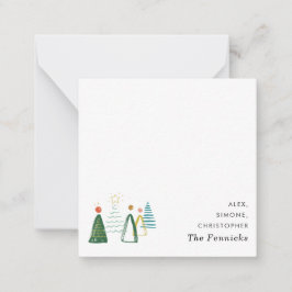 Vierkante feestdag met de moderne Waterverf voor k Notitiekaartje