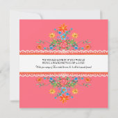 Vierkante Fiesta Cactus Baby shower Meisje Papier  Kaart (Achterkant)