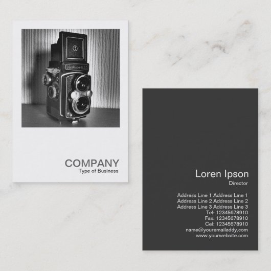 Vierkante foto 0172 -  TLR-camera Visitekaartje (Voorkant / Achterkant)