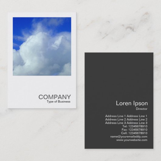 Vierkante foto 0258 - Wolken Visitekaartje (Voorkant / Achterkant)