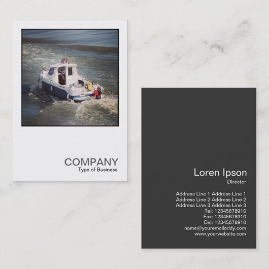 Vierkante foto 0445 - Motorboot Visitekaartje (Voorkant / Achterkant)