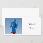 Vierkante foto - Blue Robot Bedankkaart (Voorkant / Achterkant)