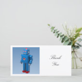 Vierkante foto - Blue Robot Bedankkaart (Staand voorkant)