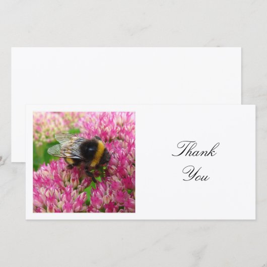 Vierkante foto - Bumble Bee Bedankkaart (Voorkant / Achterkant)