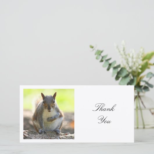 Vierkante foto - eekhoorn bedankkaart (Staand voorkant)