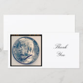 Vierkante foto - JFK Half dollar Bedankkaart (Voorkant / Achterkant)