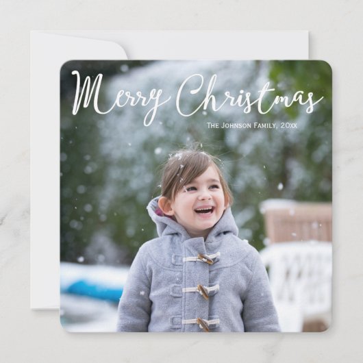 Vierkante foto Kerstkaart groeten (Voorkant)