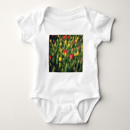 Vierkante foto — kleurrijke Tulpen Romper (Voorkant)