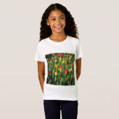 Vierkante foto — kleurrijke Tulpen T-shirt (Voorkant volledig)