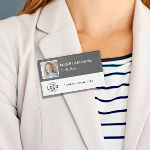 Vierkante foto Logo Donkerblauw Wit Magnetisch Gro Naambadge