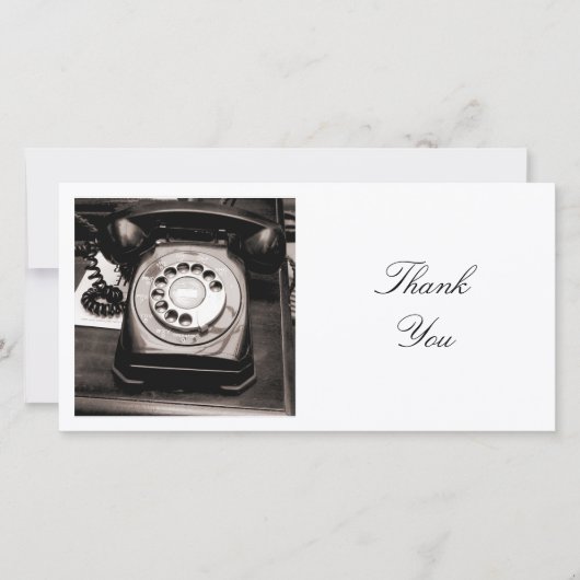 Vierkante foto - Oude telefoon Bedankkaart (Voorkant)