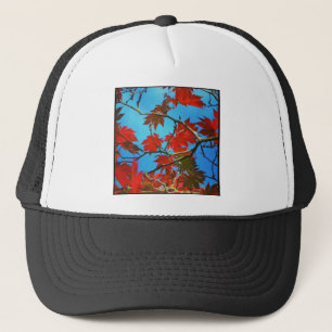 Vierkante foto - Red Autumn Leaves Trucker Pet