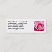 Vierkante foto - Roze Camelia Mini Visitekaartje (Achterkant)