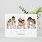 Vierkante foto save the date aankondigingskaart (Staand voorkant)