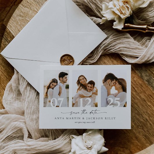 Vierkante foto save the date aankondigingskaart