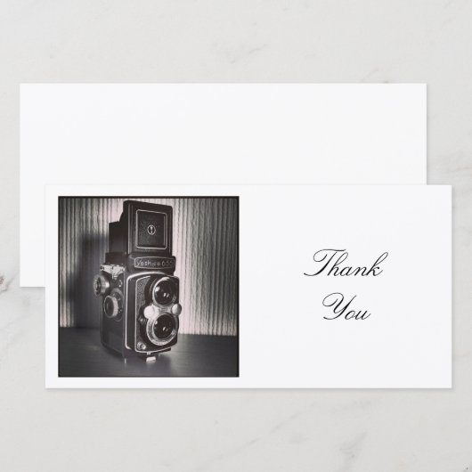 Vierkante foto —  TLR-camera Bedankkaart (Voorkant / Achterkant)
