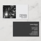 Vierkante foto (v2) - Sun Through Trees B&W Visitekaartje (Voorkant / Achterkant)