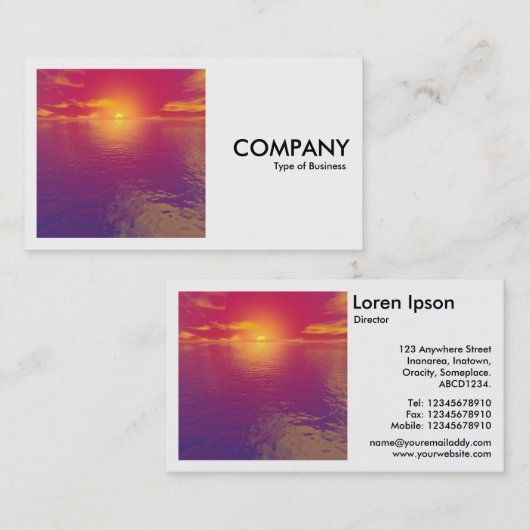 Vierkante foto (v2) - Zonsopkomst Zonsondergang Visitekaartje (Voorkant / Achterkant)