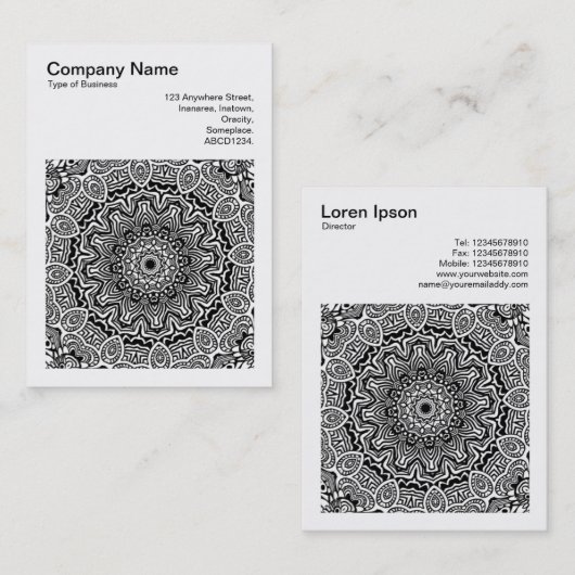 Vierkante foto (v3) - Abstracte caleidoscoop 07 Visitekaartje (Voorkant / Achterkant)