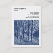 Vierkante foto (v3) - Bomen per rivier - Cyanotype Visitekaartje (Achterkant)