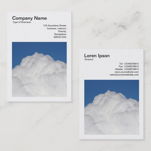 Vierkante foto (v3) - Cumulus Cloud Visitekaartje (Voorkant / Achterkant)