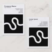 Vierkante foto (v3) - Curvy Line 02 - White on Bla Visitekaartje (Voorkant / Achterkant)