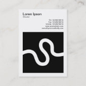 Vierkante foto (v3) - Curvy Line 02 - White on Bla Visitekaartje (Achterkant)