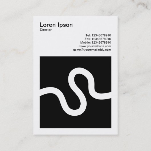 Vierkante foto (v3) - Curvy Line 02 - White on Bla Visitekaartje (Achterkant)