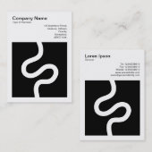 Vierkante foto (v3) - Curvy Line 02 - White on Bla Visitekaartje (Voorkant / Achterkant)