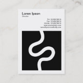 Vierkante foto (v3) - Curvy Line 02 - White on Bla Visitekaartje (Achterkant)