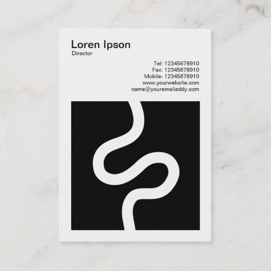 Vierkante foto (v3) - Curvy Line 02 - White on Bla Visitekaartje (Achterkant)