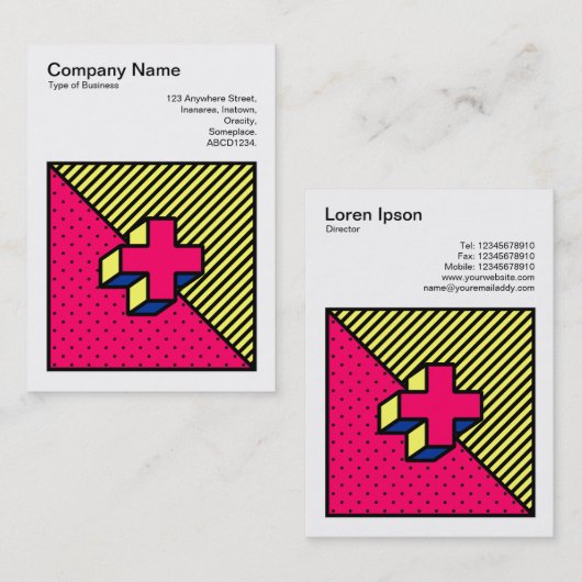 Vierkante foto (v3) - Neo-Memphis Style Cross Visitekaartje (Voorkant / Achterkant)