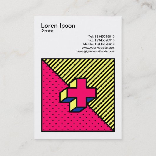 Vierkante foto (v3) - Neo-Memphis Style Cross Visitekaartje (Achterkant)