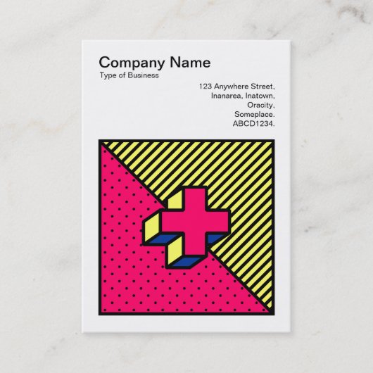 Vierkante foto (v3) - Neo-Memphis Style Cross Visitekaartje (Voorkant)