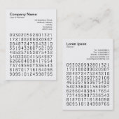 Vierkante foto (v3) - Willekeurige nummers Visitekaartje (Voorkant / Achterkant)