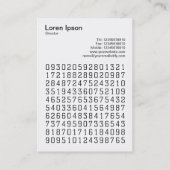 Vierkante foto (v3) - Willekeurige nummers Visitekaartje (Achterkant)