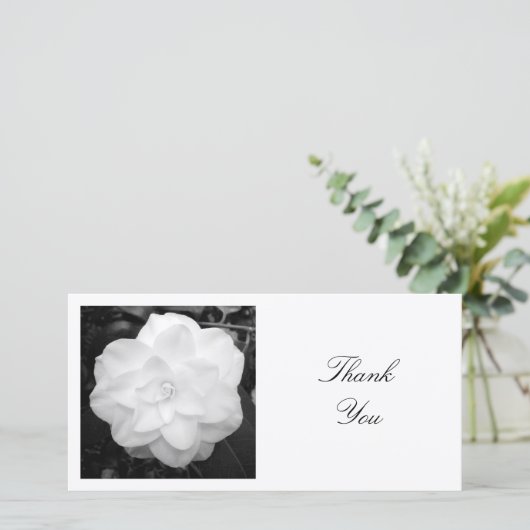Vierkante foto - White Camellia Bedankkaart (Staand voorkant)
