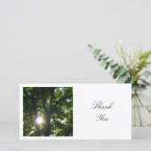 Vierkante foto - Zon door de bomen Bedankkaart (Staand voorkant)